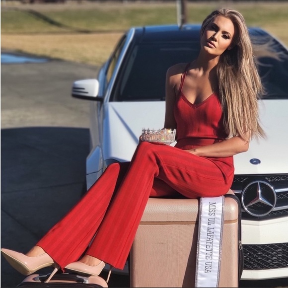 HOUSE OF CB 'Devi' Red Strappy Bandage Jumpsuit NWOT - Picture 3 of 9